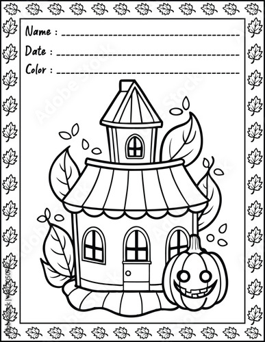 Cozy Halloween Christmas Coloring Pages For Kid and adult.  
High resolution (300 DPI), 
Ready to print on standard 8.5x11 inch paper With No Bleed, 
Black and White. 
Vector illustration AI, EPS, PNG