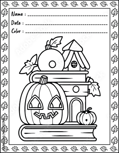 Cozy Halloween Christmas Coloring Pages For Kid and adult.  
High resolution (300 DPI), 
Ready to print on standard 8.5x11 inch paper With No Bleed, 
Black and White. 
Vector illustration AI, EPS, PNG