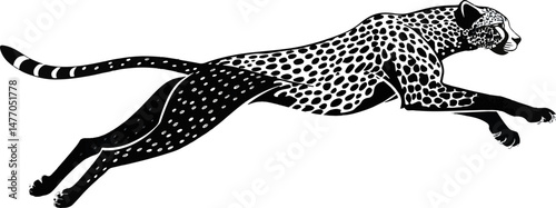 Leaping Cheetah Illustration