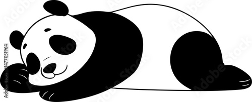 Cute Sleeping Panda Cartoon Illustration