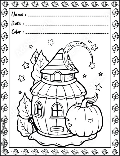 Cozy Halloween Christmas Coloring Pages For Kid and adult.  
High resolution (300 DPI), 
Ready to print on standard 8.5x11 inch paper With No Bleed, 
Black and White. 
Vector illustration AI, EPS, PNG