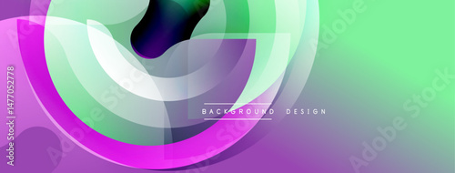 Abstract flowing shapes, vibrant colors blend. Modern design, gradient effect creates dynamic visual experience. Smooth curves suggest movement.
