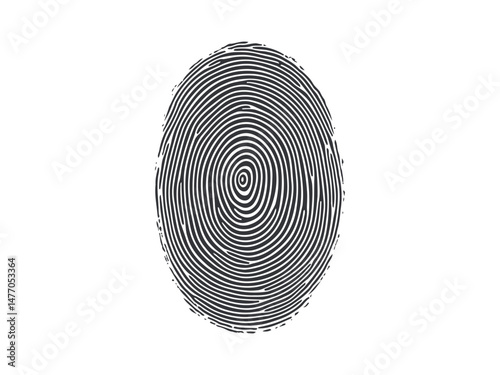 Creative fingerprint vector icon isolated on white background. Biometric identity symbol, digital security scan, authentication mark, personal ID print illustration for technology and forensic design.