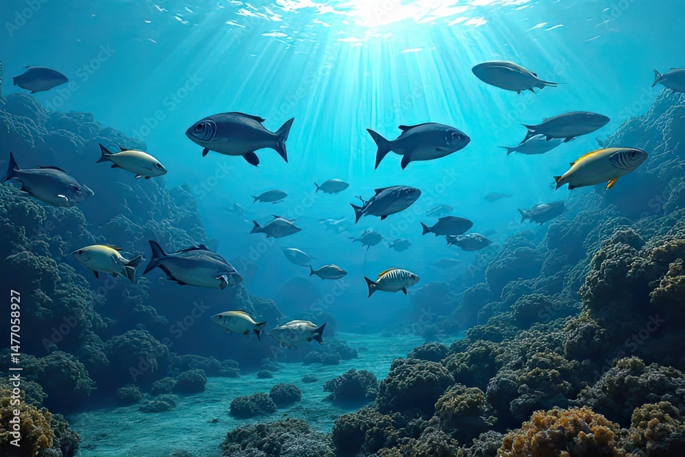 Obraz premium Marine Life Beauty Showcased in Stunning Underwater Scenes