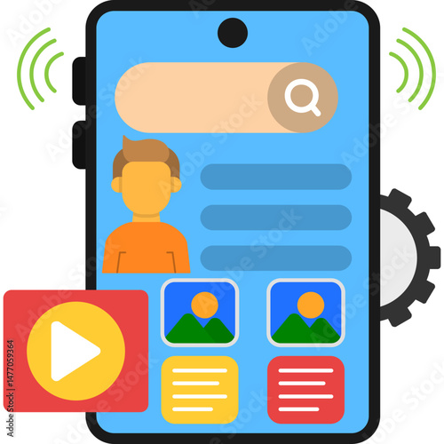 Live Chat and Customer Support Mobile Interface � Tech Vector Art