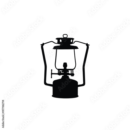 Camping Stove silhouette on white background