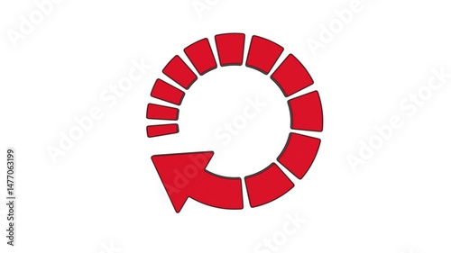 Red arrow on white background. Isolated 3D illustration