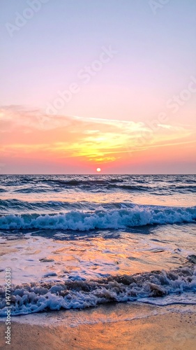 sunset on the sea