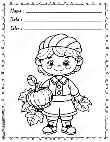 Cozy Autumn Coloring Pages For Kid and adult.  
High resolution (300 DPI), 
Ready to print on standard 8.5x11 inch paper With No Bleed, 
Black and White. 
Vector illustration AI, EPS, PNG, JPEG.