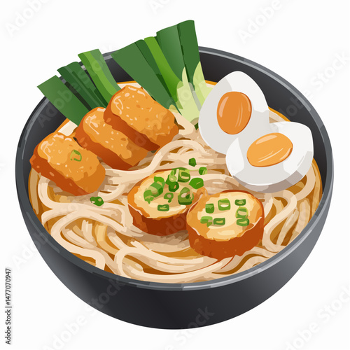 シンプルなかけうどんのベクターアイコン
