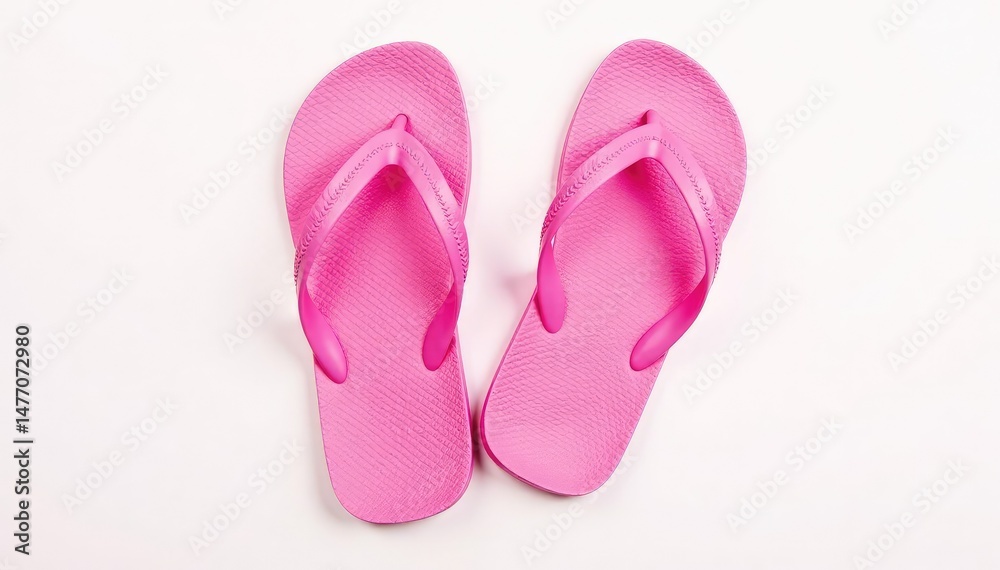 Pair of pink flip-flops isolated on white, close-up view , pastel, shoes, plastic Pair of pink flip-flops isolated on white, close-up view , pastel, shoes, plastic