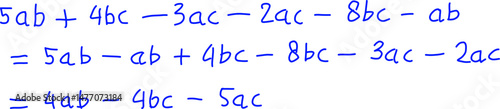algebraic forms, Math problems. Algebra examples. algebraic addition and subtraction, algebraic division and multiplication. Solving the properties of algebraic forms