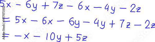 algebraic forms, Math problems. Algebra examples. Solving addition and subtraction of algebraic forms