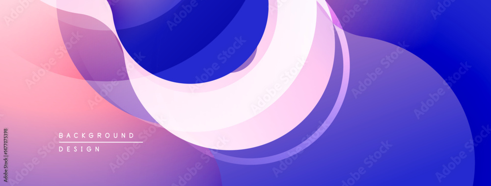 Obraz premium Abstract fluid shapes, gradient colors. Pink, purple hues blend smoothly. Modern design element for backgrounds, presentations.