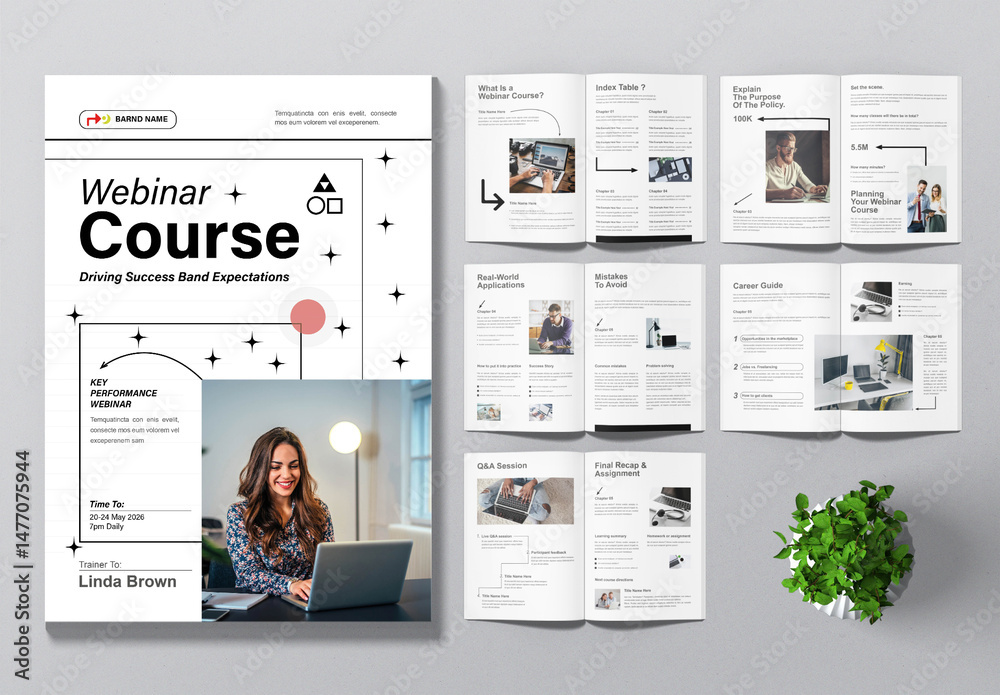 Module Webinar Webinar Course Template Layout Stock Template | Adobe Stock