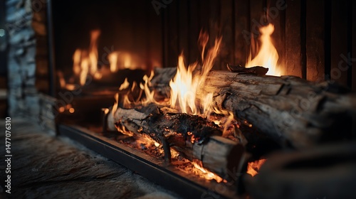 Fireplace operated by gas