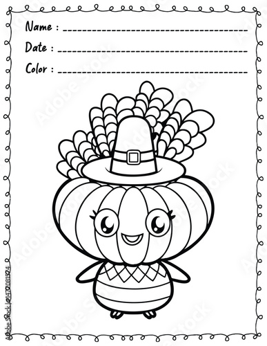 Thanksgiving Coloring Pages For Kid and adult.  
High resolution (300 DPI), 
Ready to print on standard 8.5x11 inch paper With No Bleed, 
Black and White. 
Vector illustration AI, EPS, PNG, JPEG.