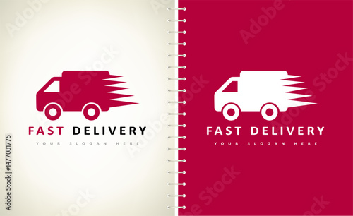 Fast delivery logo vector. Van design	