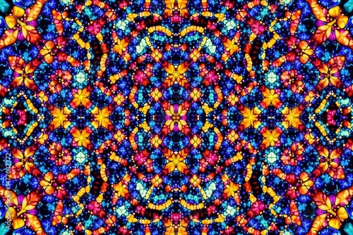 Intricate geometric pattern in vibrant colors, featuring repeating shapes and lines , geometric texture, illustration, abstract background