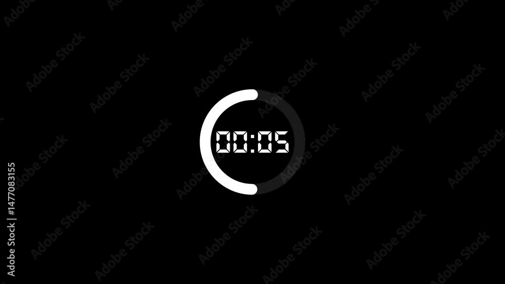 Simple animation of 10 seconds countdown timer. ten seconds countdown ...
