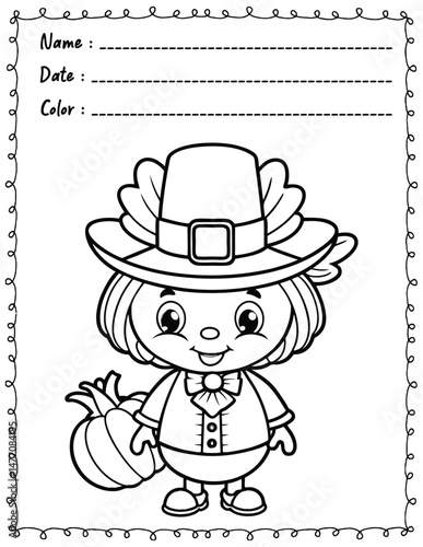 Thanksgiving Coloring Pages For Kid and adult.  
High resolution (300 DPI), 
Ready to print on standard 8.5x11 inch paper With No Bleed, 
Black and White. 
Vector illustration AI, EPS, PNG, JPEG.