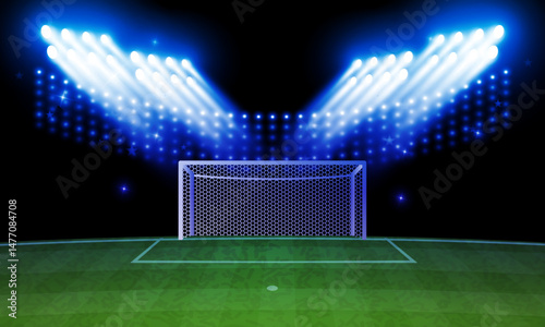 Football Bright stadium arena lights vector design.