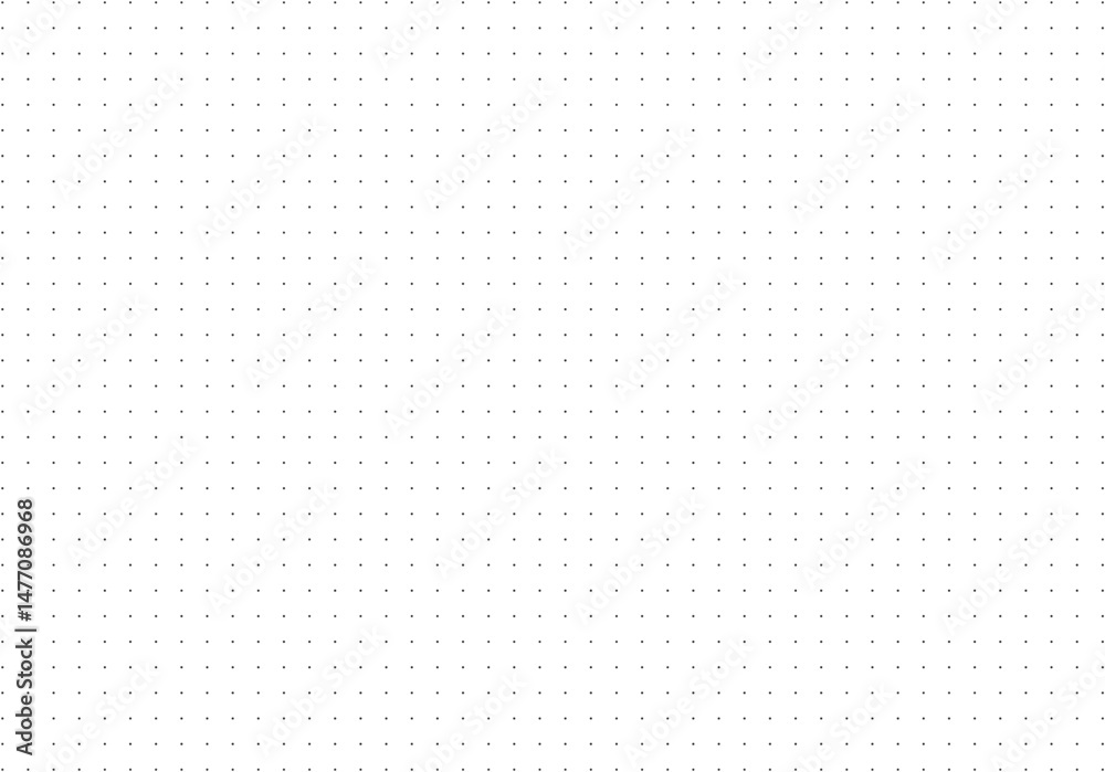 Simple dotted background. Bullet journal pattern texture. Dotted squared grid graph paper template for notebooks. . Design printable graphic sheet.