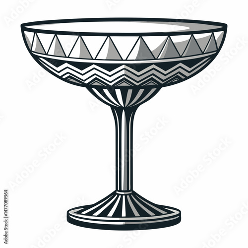 illustration of a glass featuring a diamond pattern design.