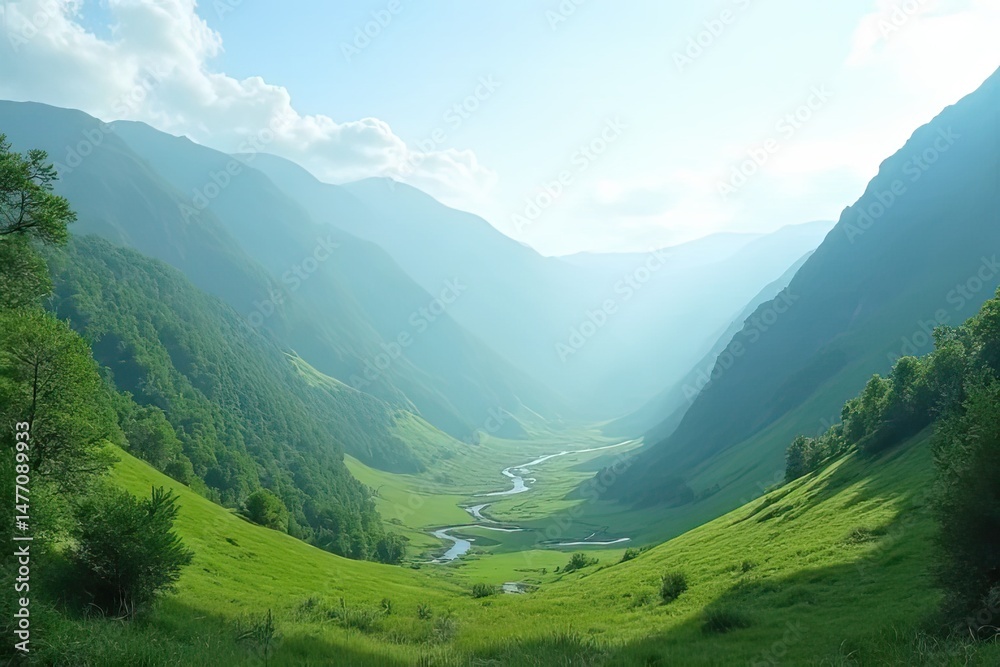 Obraz premium Mountainous Landscape: A Calming Oasis