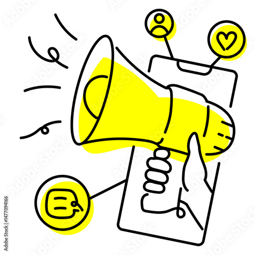 Mobile Digital Marketing Illustration