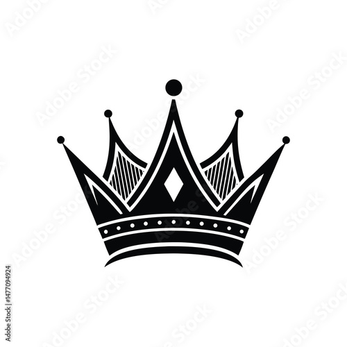Flat and Minimal Crown thom logo vector illustration isolated on white background