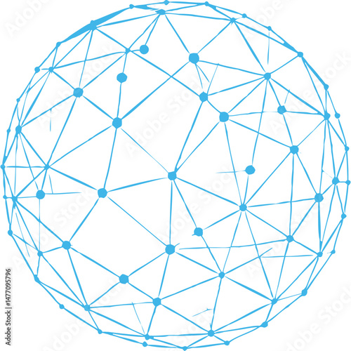 Blue Sphere Network Connection Technology Digital Global Communication Abstract