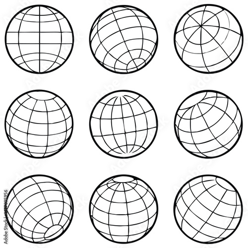 Globe Grid Map Vector Icon World Global Network