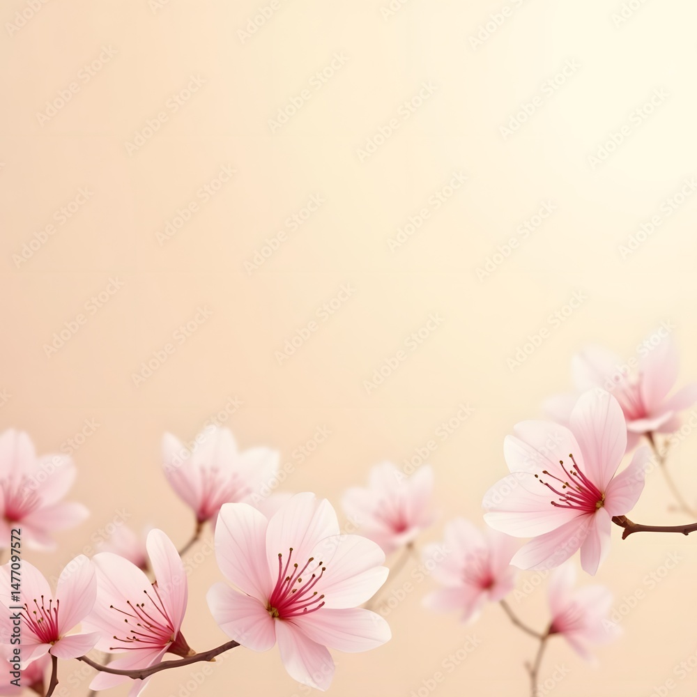 Fototapeta premium Pink Blossoms Dancing in the Air: A Graceful Renewal