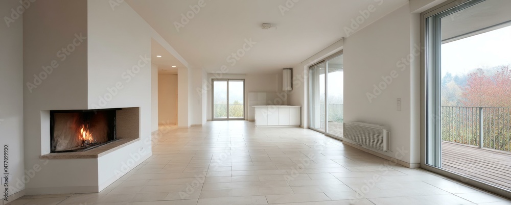 Fototapeta premium Modern Empty Apartment Interior Design