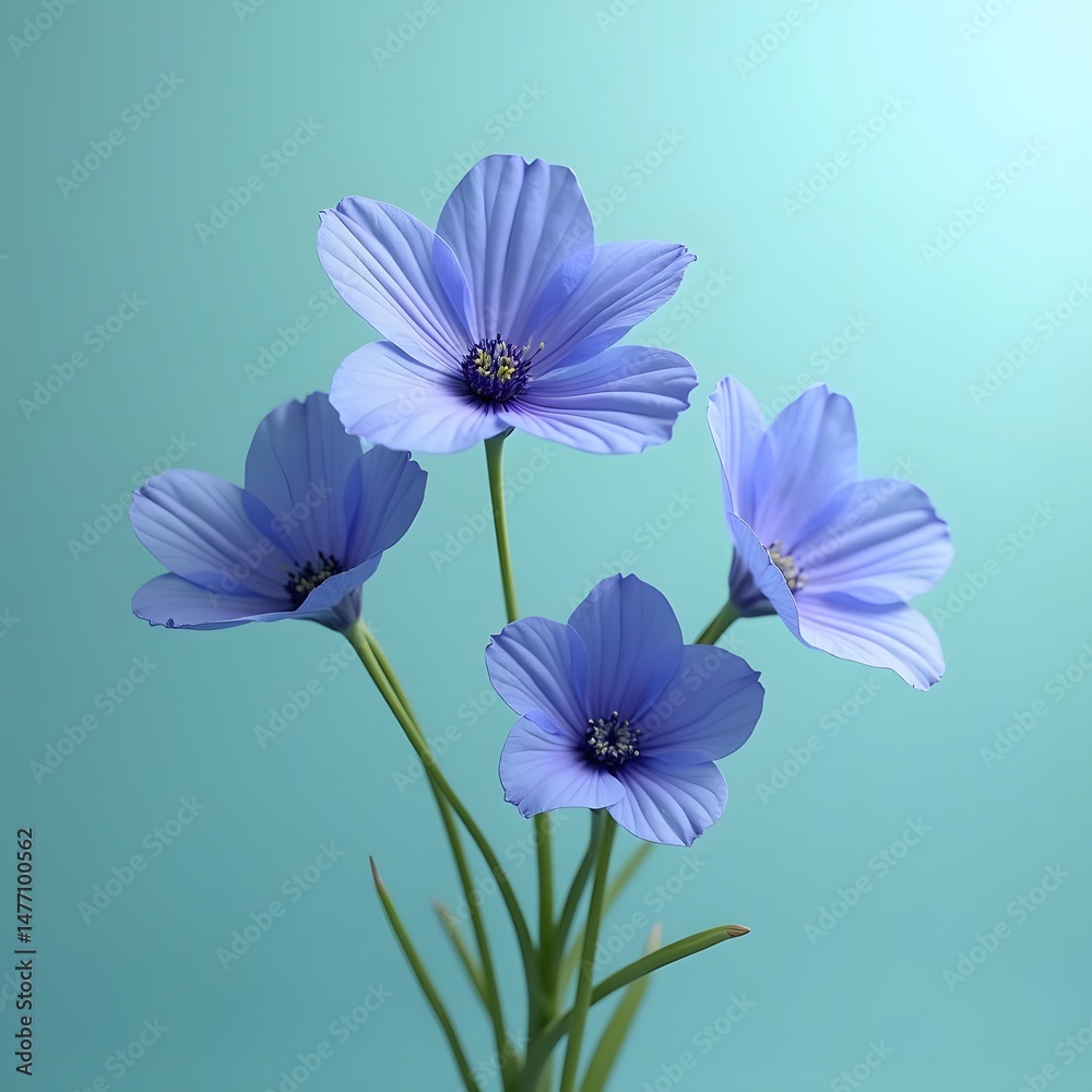 Fototapeta premium Sublime Blue Violets Dancing on Teal