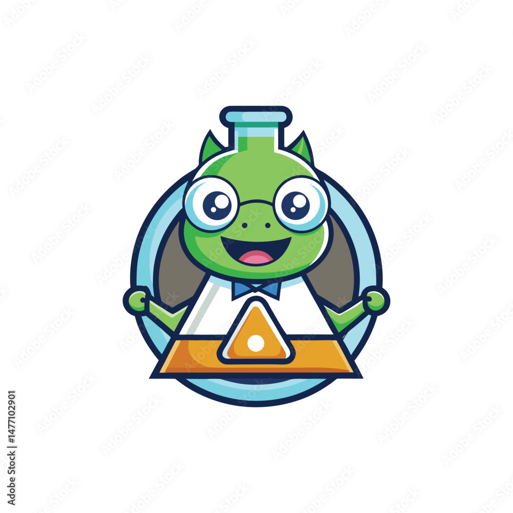 Obraz premium Flat and Minimal laboratory logo vector illustration isolated on white background