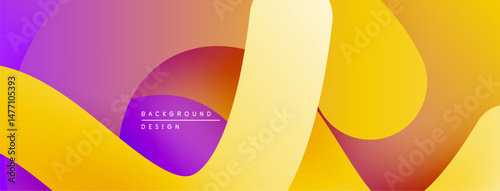 Abstract fluid shapes, vibrant colors blend. Gradient background creates dynamic visual effect. Modern design element.