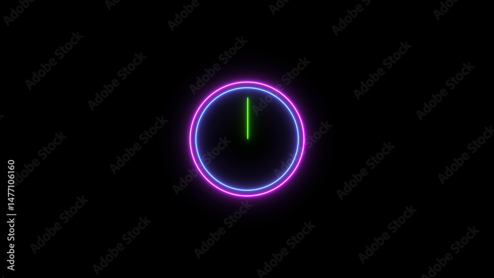 Abstract neon clock icon illustration. Digital and analog clock 24 hours isolated on black background 4k illustration.
Abstract neon clock icon illustration. Digital and analog clock 24 hours isolated on black background 4k illustration.