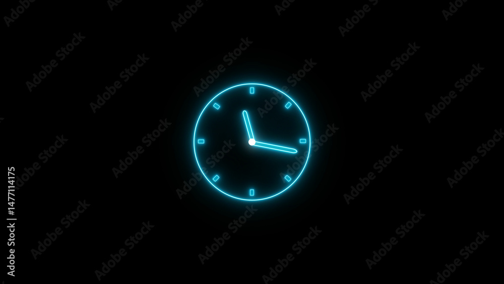 Abstract neon clock icon illustration. Digital and analog clock 24 hours isolated on black background 4k illustration.
Abstract neon clock icon illustration. Digital and analog clock 24 hours isolated on black background 4k illustration.