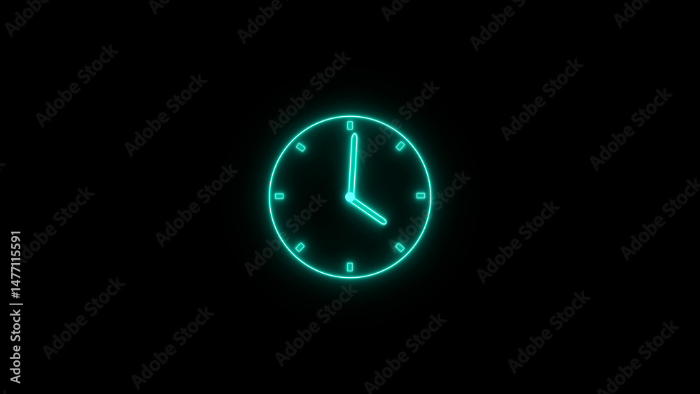 Abstract neon clock icon illustration. Digital and analog clock 24 hours isolated on black background 4k illustration.
Abstract neon clock icon illustration. Digital and analog clock 24 hours isolated on black background 4k illustration.