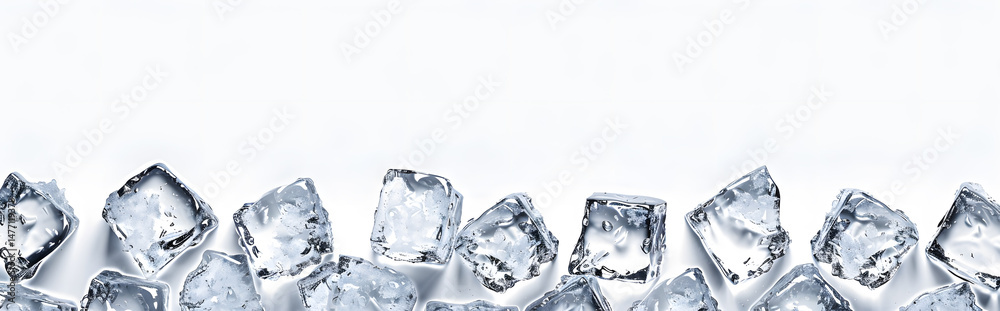 Obraz premium Ice cubes arranged in the shape of an isolated backg 1721140654 3