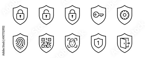 Shield icons for digital privacy and secure access