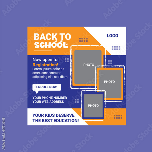 Back to School Social Media Banner Ad Design
