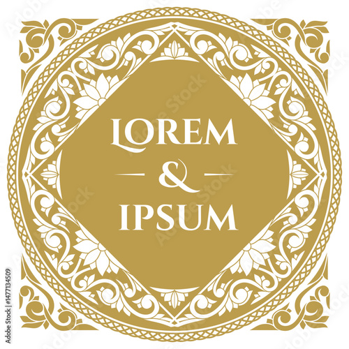 Decorative vintage ornate label design blank card