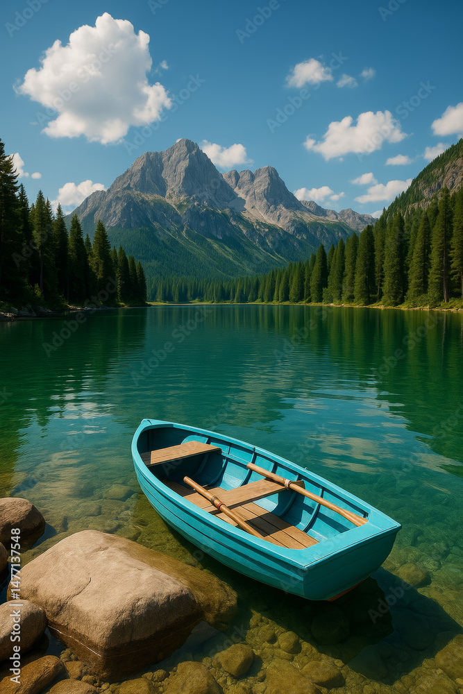 Obraz premium canoe on lake