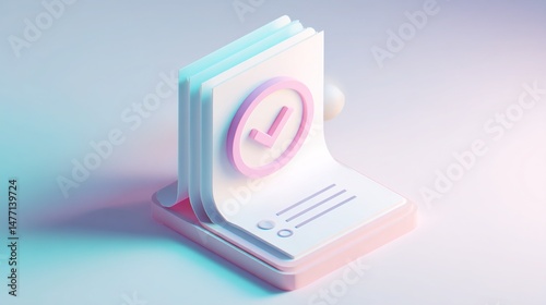 Checklist complete task management document list with check mark icon for productivity and organization