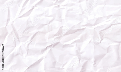 Creative background with scattered overlay of crumpled papers.  Paper texture Crumpled White. Top view.