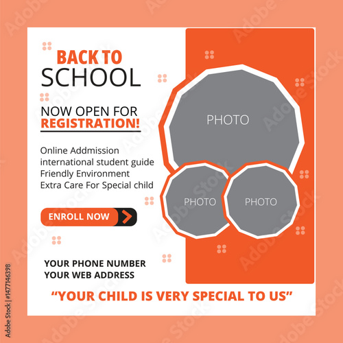 Back to School Social Media Banner Ad Design