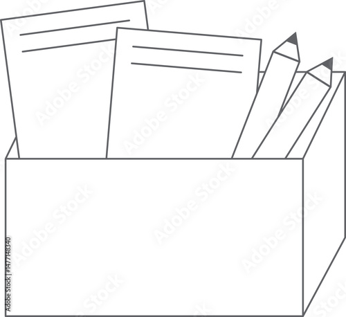 Educational Support Kit Illustration (Stationery and Notebooks)